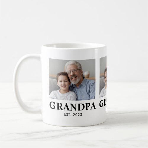 Grandpa Established Photo Grandparents Day Coffee Mug