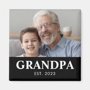 Grandpa Established Photo Grandparents Day Magnet