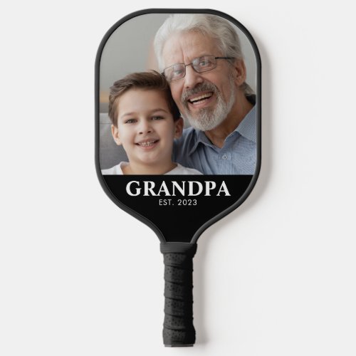 Grandpa Established Photo Grandparents Day Pickleball Paddle