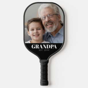 Grandpa Established Photo Grandparents Day Pickleball Paddle