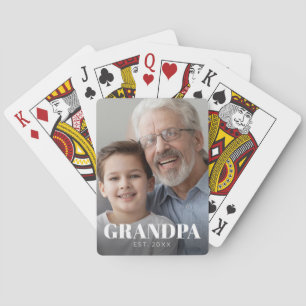 Grandpa Established Photo Grandparents Day Poker Cards