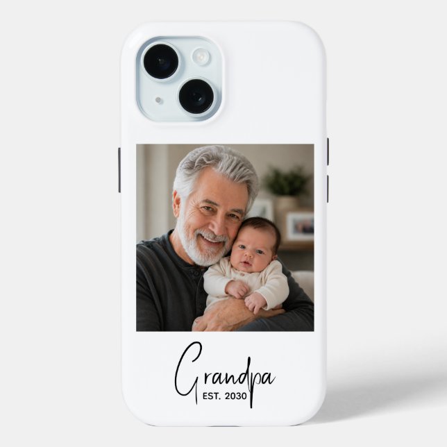 Grandpa Established Script Photo  Case-Mate iPhone Case (Back)