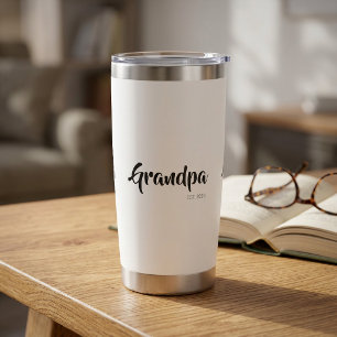 Grandpa Established Simple Gift for Grandfather Insulated Tumbler