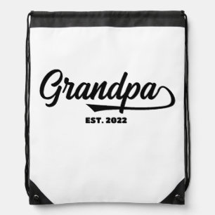 Grandpa Established Typography New Grandpa Gift Drawstring Bag