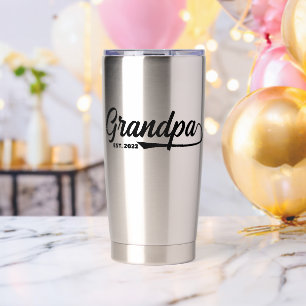 Grandpa Established Typography New Grandpa Gift Insulated Tumbler