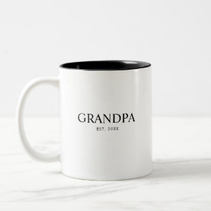 Grandpa Established Year New Grandpa Gift Two-Tone Coffee Mug
