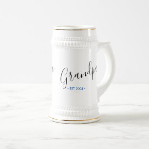 Grandpa Established Year Personalized Beer Stein