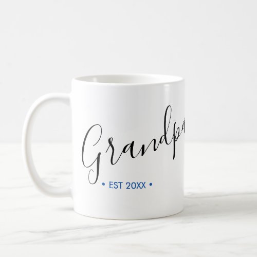 Grandpa Established Year Personalized Coffee Mug