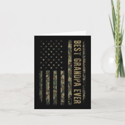 Grandpa Ever Camouflage American Flag Fathers Day Card