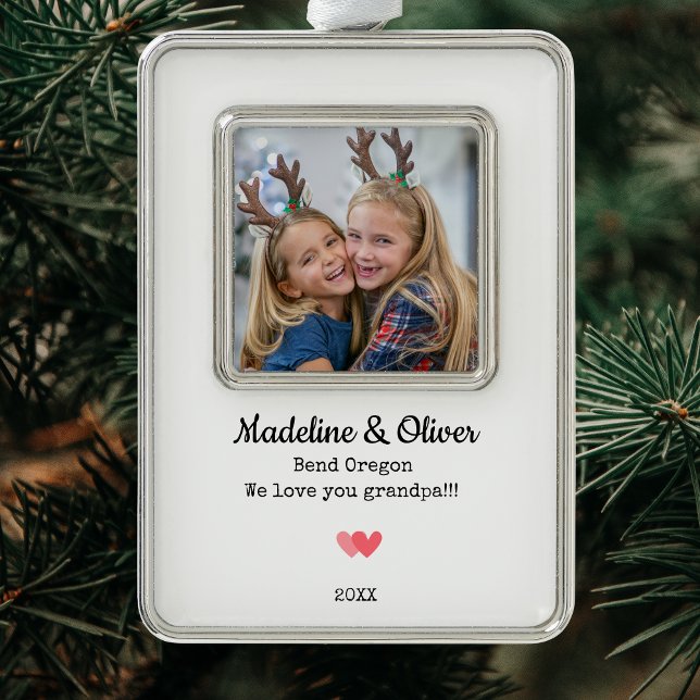 Grandpa Family Photo Personalized Christmas  Christmas Ornament (Grandpa Family Photo Personalized Christmas Christmas Ornament)