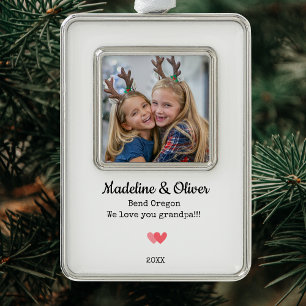 Grandpa Family Photo Personalized Christmas  Ornament