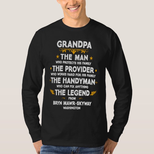 Grandpa family USA City Bryn Mawr Skyway Washingto T-Shirt (Front)