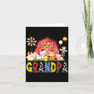 Grandpa Farm Cow Birthday Boy Matching Family Part Card
