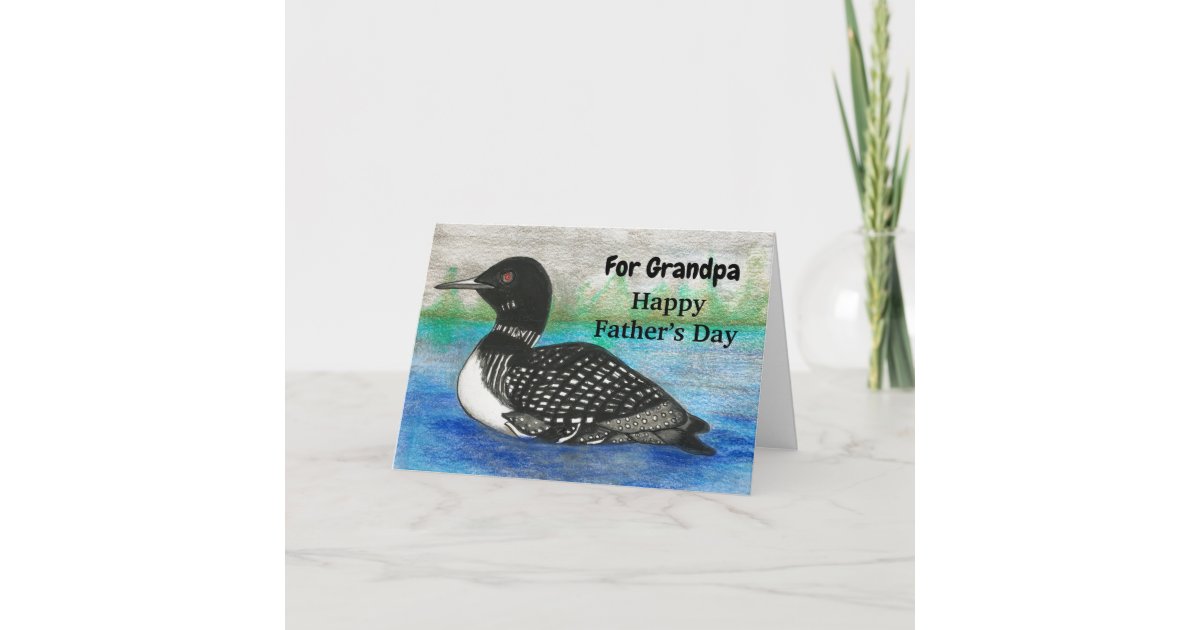 Download Grandpa Father's Day Loon Painting Watercolor Card ...