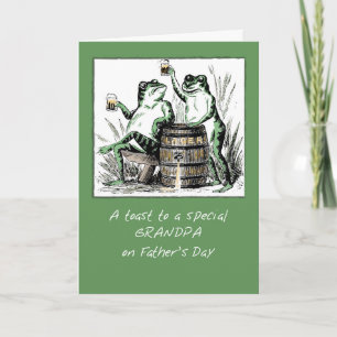 Grandpa Father's Day Frogs Toasting with Beer Card
