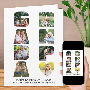 GRANDPA Father's Day Letter Cutout Photo Collage Card