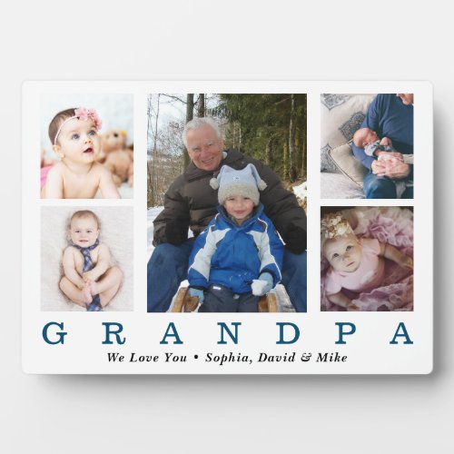 Grandpa Fathers Day Photo Collage Custom  Plaque