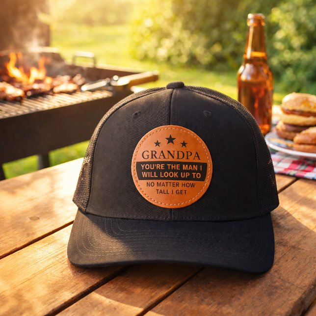 Grandpa Father's Day Sentimental Saying Leather Patch Hat (Grandpa Father's Day Sentimental Saying Leather Patch Hat)