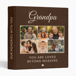 Grandpa Faux Leather Family Photo Album 3 Ring Binder