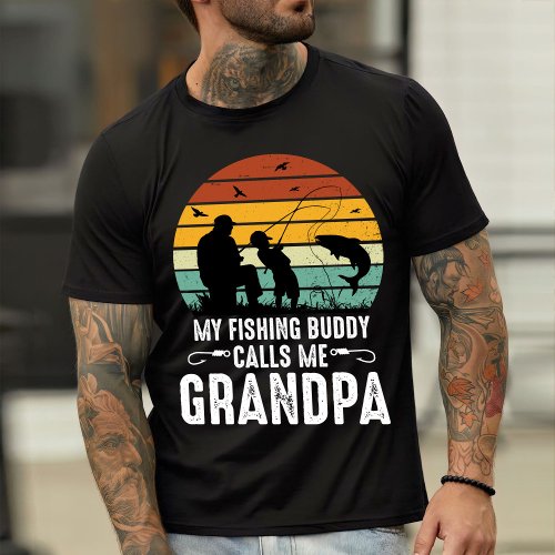 Grandpa Fishing Buddy Shirt Hoodie Fishing Gift  T_Shirt