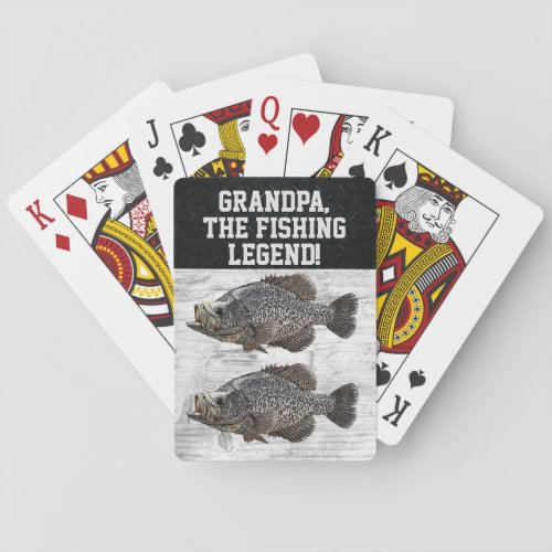 Grandpa Fishing Legend Crappie Funny Playing Cards