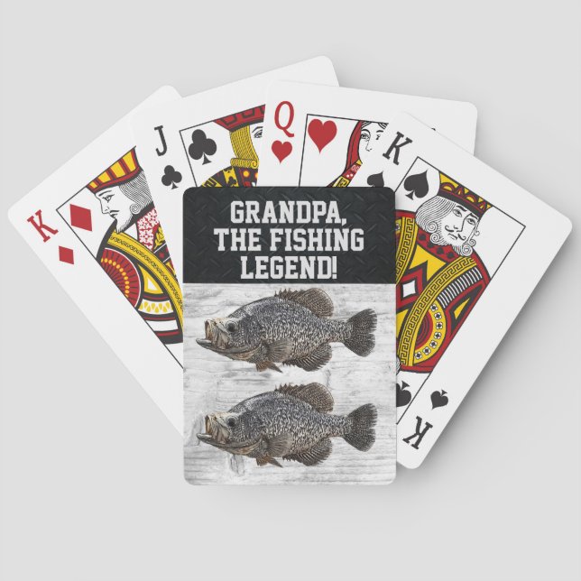 Grandpa Fishing Legend Crappie Funny Poker Cards (Back)