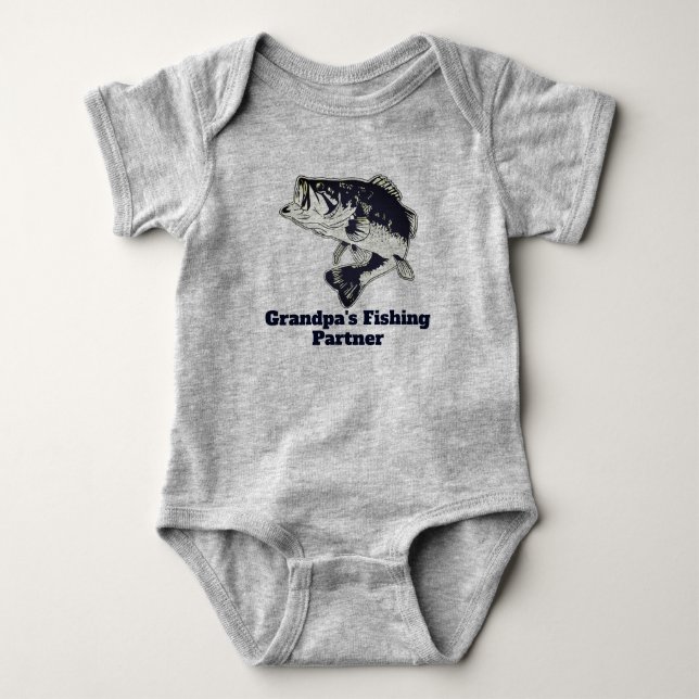 Grandpa Fishing Partner Bass Fish Shirt (Front)