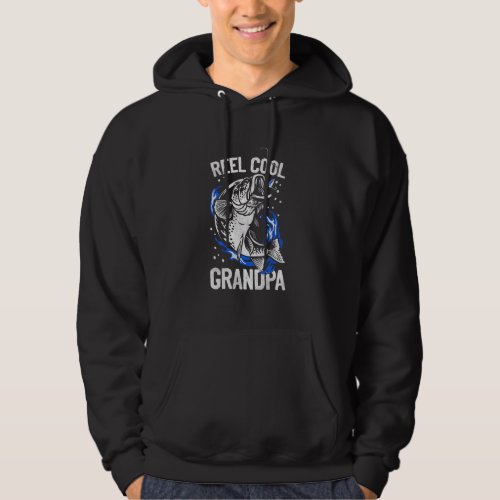 Grandpa Fishing Reel Cool Grandpa Funny Fathers Da Hoodie