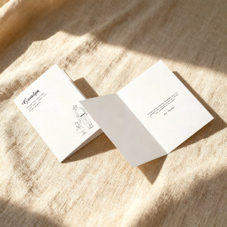 Grandpa From Granddaughter Minimal Line Art Card