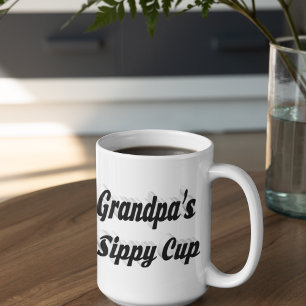 Grandpa funny coffee quote black text giant coffee mug
