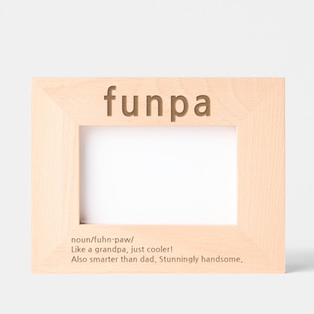 Grandpa Funny Definition Etched Picture Frame Engraved Frames (Front)