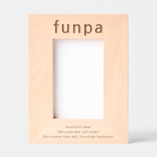 Grandpa Funny Definition Etched Picture Frame Engraved Frames