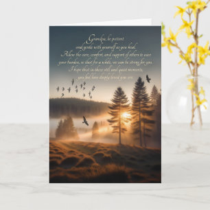 Grandpa Get Well County Sunrise Pines and Birds Card