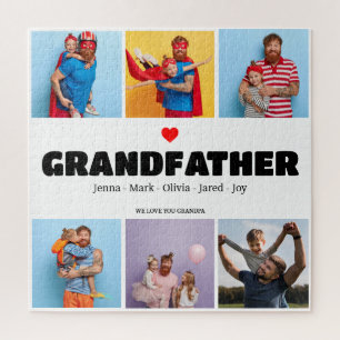 Grandpa gift 6 Photo Collage Grandfather's day Jigsaw Puzzle