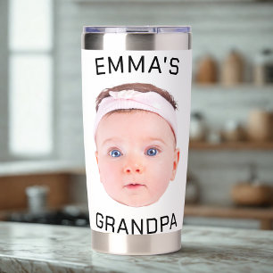 Grandpa Gift, Custom Baby Face, Photo Gift Insulated Tumbler