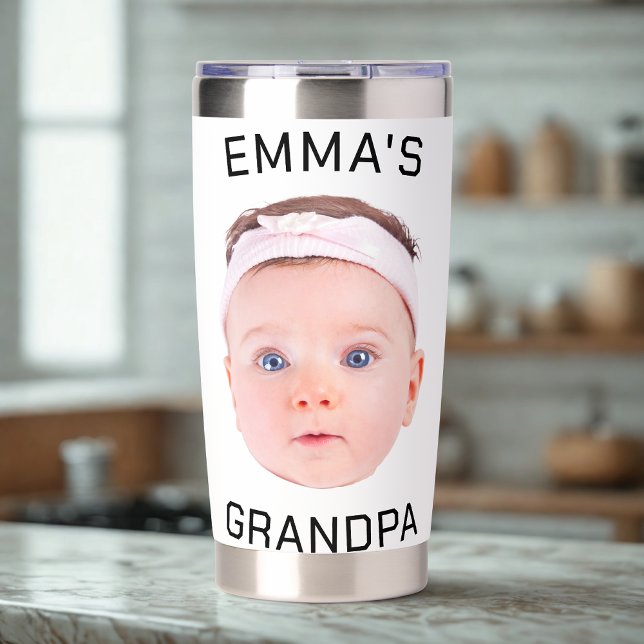 Grandpa Gift, Custom Baby Face, Photo Gift Insulated Tumbler (Creator Uploaded)
