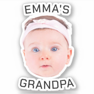 Grandpa Gift, Custom Baby Face, Photo Gift Sticker