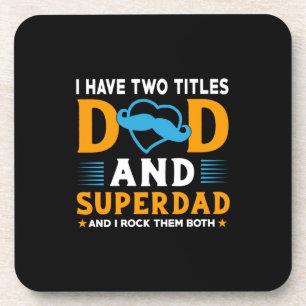 Grandpa Gift   Dad And Super Dad Beverage Coaster