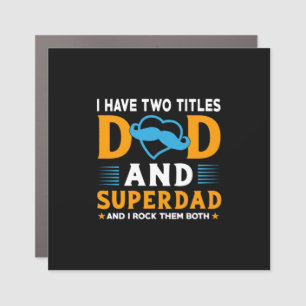 Grandpa Gift   Dad And Super Dad Car Magnet