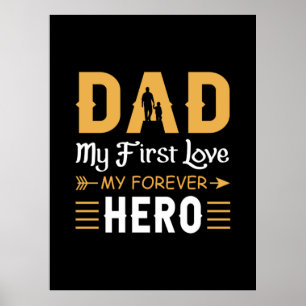 Grandpa Gift Dad My Forever Hero Poster