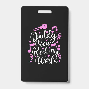 Grandpa Gift   Daddy You Rock My World Badge