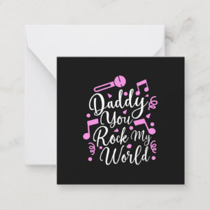 Grandpa Gift Daddy You Rock My World Note Card