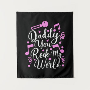 Grandpa Gift   Daddy You Rock My World Tapestry