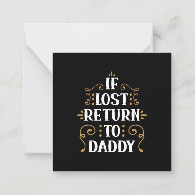 Grandpa Gift | If Lost Return To Daddy Note Card (Front)