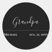 Grandpa Gift- Modern Jet Black Personalized