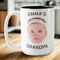 Grandpa Gift Mug, Custom Baby Face, Photo Gift