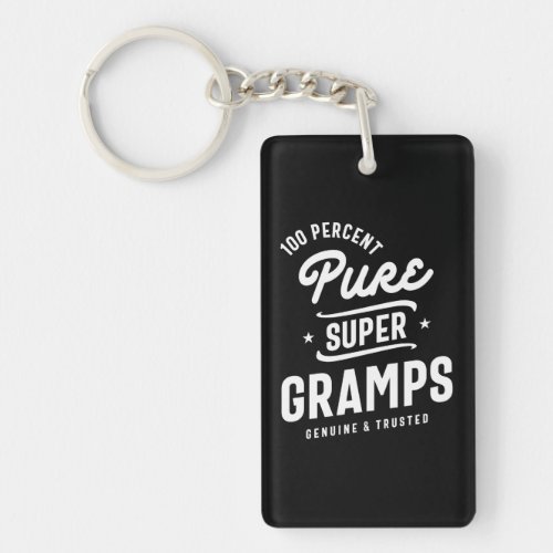 Grandpa Gifts 100 Percent Pure Super Gramps Tee Keychain