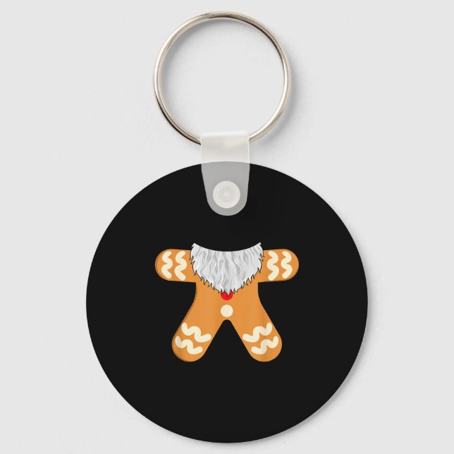Grandpa Gingerbread Man Costume Matching Christmas Keychain (Front)