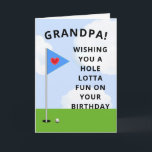 Grandpa Golf Birthday Card<br><div class="desc">Funny golf-themed birthday design for your grandfather. Edit text to customize.</div>