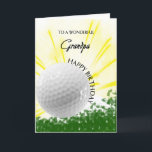 Grandpa Golfer Birthday Card<br><div class="desc">Give your golf loving grandpa a golfer card with an explosive golf theme! A soaring golf ball with the words 'To a wonderful grandpa'.</div>